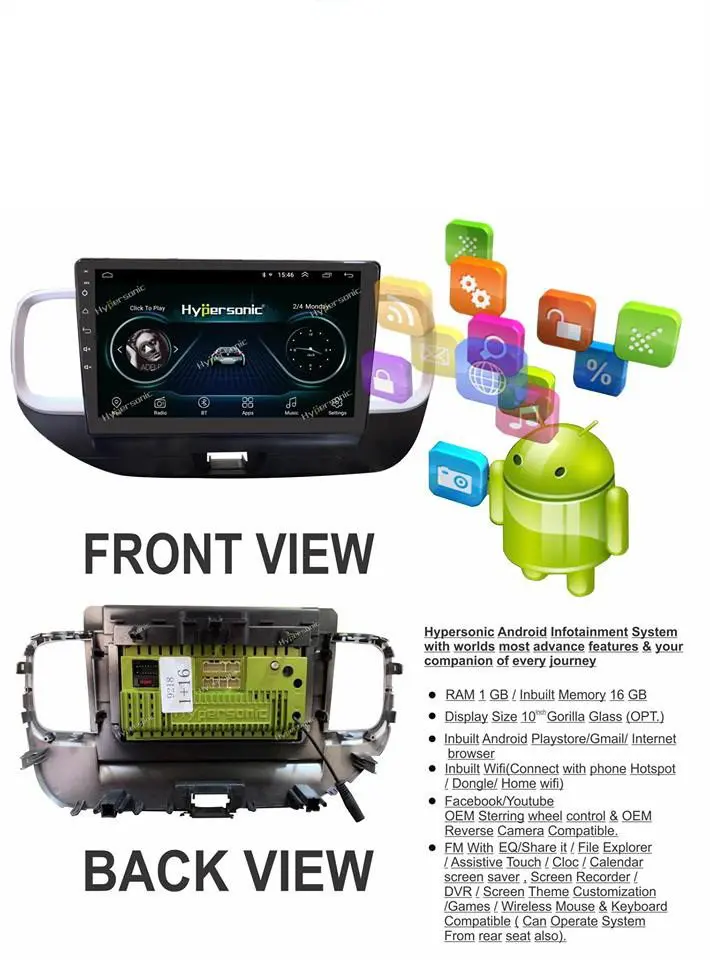 Hypersonic Hyundai Venue Android Stereo