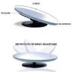 Ateen Round HD Glass Frameless Convex Car Rear View Mirror Blind Spot Mirror - Image 2