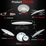 Ateen Round HD Glass Frameless Convex Car Rear View Mirror Blind Spot Mirror - Image 3