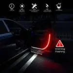 Ateen Car Door Opening Warning LED Lights Welcome Decor Lamp Strips