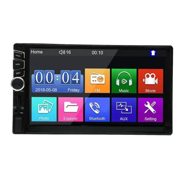 Ateen 7-inch Double Din Car Stereo Receiver 2 Din Car Radio Autoradio BT MP5 Player with Touchscreen