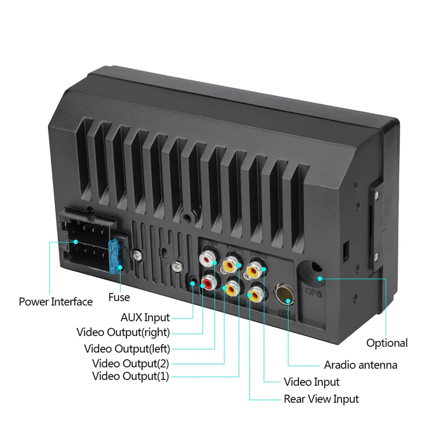 Car stereo with rear deals aux input