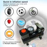 Ateen Digital Heavy-Duty Metal Air Compressor Pump - 12V Digital Car Tyre Inflator with Auto Cut-Off & LED Light - Image 8