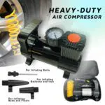 Ateen Digital Heavy-Duty Metal Air Compressor Pump - 12V Digital Car Tyre Inflator with Auto Cut-Off & LED Light