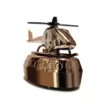 Ateen Helicopter Solar Power 360 Degree Rotating Car Dashboard Air Freshener Perfume, with Organic Fragrance and Phone Number Stickers - Image 2