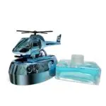 Ateen Helicopter Solar Power 360 Degree Rotating Car Dashboard Air Freshener Perfume, with Organic Fragrance and Phone Number Stickers - Image 2