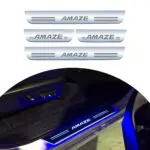 Ateen Car Door Foot Step Led Sill Plate Compatible for Honda Amaze (Set of 4PCS, Blue)