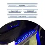 Ateen Car Door Foot Step Led Sill Plate Compatible for Suzuki Baleno (Set of 4PCS, Blue)