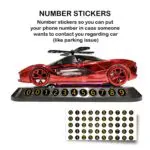 Ateen Car Shaped Solar Power 360 Degree Rotating Car Dashboard Air Freshener Perfume, with Organic Fragrance and Phone Number Stickers - Image 3