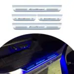 Ateen Car Door Foot Step Led Sill Plate Compatible for Ford Ecosport (Set of 4PCS, Blue)