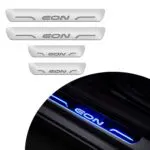 Ateen Car Door Foot Step Led Sill Plate Compatible for Hyundai EON (Set of 4PCS, Blue)