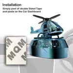 Ateen Helicopter Solar Power 360 Degree Rotating Car Dashboard Air Freshener Perfume, with Organic Fragrance and Phone Number Stickers - Image 4