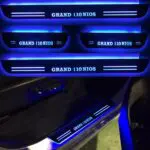 Ateen Car Door Foot Step Led Sill Plate Compatible for Hyundai i10 Grand (Set of 4PCS, Blue)