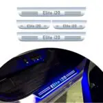 Ateen Car Door Foot Step Led Sill Plate Compatible for Hyundai i20 Elite (Set of 4PCS, Blue)