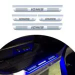 Ateen Car Door Foot Step Led Sill Plate Compatible for Suzuki Ignis (Set of 4PCS, Blue)