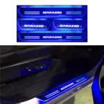 Ateen Car Door Foot Step Led Sill Plate Compatible for Mahindra Marazzo (Set of 4PCS, Blue)