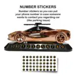 Ateen Car Shaped Solar Power 360 Degree Rotating Car Dashboard Air Freshener Perfume, with Organic Fragrance and Phone Number Stickers - Image 4