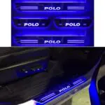 Ateen Car Door Foot Step Led Sill Plate Compatible for Volkswagen Polo (Set of 4PCS, Blue) - Image 2