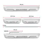 Ateen Car Door Foot Step Led Sill Plate Compatible for Hyundai Santro  (Set of 4PCS, Blue) - Image 3