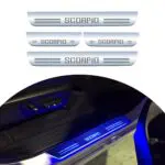 Ateen Car Door Foot Step Led Sill Plate Compatible for Mahindra Scorpio (Set of 4PCS, Blue)