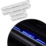 Ateen Car Door Foot Step Led Sill Plate Compatible for Kia Sonet (Set of 4PCS, Blue)