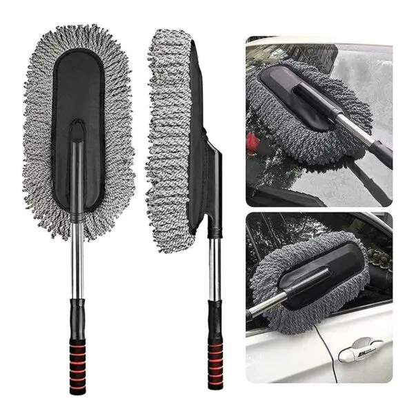 Car Wash Brush | Car Cleaning Accessories | Microfiber Flexible Duster | Dry/Wet Home, Kitchen, Office Cleaning Brush with Expandable Handle