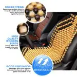 Ateen Car/Taxi Driver Seat Beads Wooden Cushion Cover pad for Acupressure Sitting in Cream Color (1 pc) - Image 6