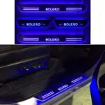 Ateen Car Door Foot Step Led Sill Plate Compatible for Mahindra Bolero (Set of 4PCS, Blue)