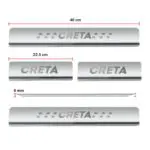 Ateen Door Sill/Foot step Stainless Steel Plates Set Of 4 For Hyundai Creta  (2020) - Image 2