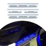 Ateen Car Door Foot Step Led Sill Plate Compatible for Toyota Fortuner (Set of 4 pcs, Blue)