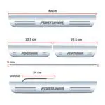 Ateen Car Door Foot Step Led Sill Plate Compatible for Toyota Fortuner (Set of 4 pcs, Blue) - Image 3
