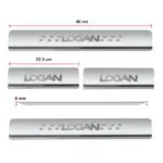Ateen Door Sill/Foot step Stainless Steel Plates Set Of 4 For Mahindra Logan