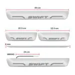 Ateen Car Door Foot Step Led Sill Plate Compatible for Suzuki Swift (Set of 4PCS, Blue) - Image 3