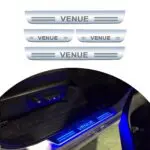 Ateen Car Door Foot Step Led Sill Plate Compatible for Hyundai Venue (Set of 4PCS, Blue)