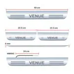 Ateen Car Door Foot Step Led Sill Plate Compatible for Hyundai Venue (Set of 4PCS, Blue) - Image 3