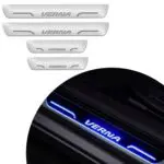 Ateen Car Door Foot Step Led Sill Plate Compatible for Hyundai Verna  (Set of 4PCS, Blue)