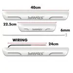 Ateen Car Door Foot Step Led Sill Plate Compatible for Toyota Yaris (Set of 4PCS, Blue) - Image 3