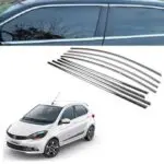 Ateen Chrome Window Garnish for Tata Tiago frame stainless steel trim glass outer border complete full set (Upper+Lower)