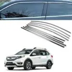 Ateen Chrome Window Garnish for Honda BRV frame stainless steel trim glass outer border complete full set (Upper+Lower)
