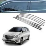 Ateen Chrome Window Garnish for Toyota Innova frame stainless steel trim glass outer border complete full set (Upper+Lower)
