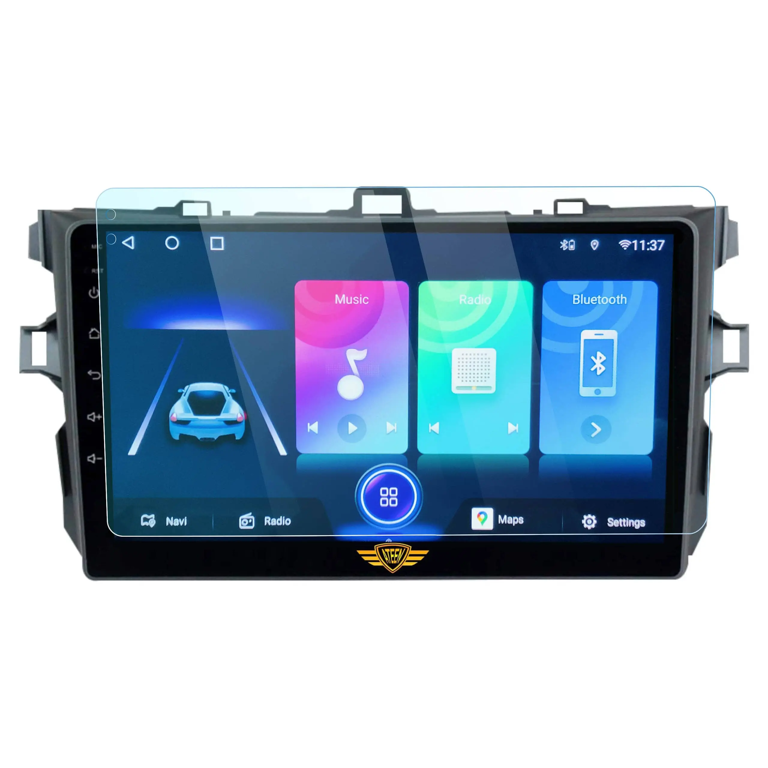 Ateen 10" inch Nano Tempered Glass /Touch Screen Navigation Car Transparent Display /Screen Protector Display Monitor Glass for Toyota Altis Double DIN Car Android Music System