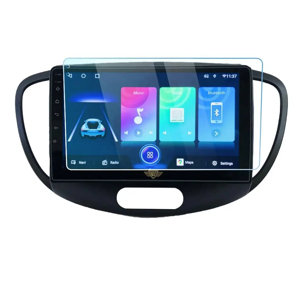 Ateen 9" inch Nano Tempered Glass /Touch Screen Navigation Car Transparent Display /Screen Protector Display Monitor Glass for Hyundai i10 Double DIN Car Android Music System