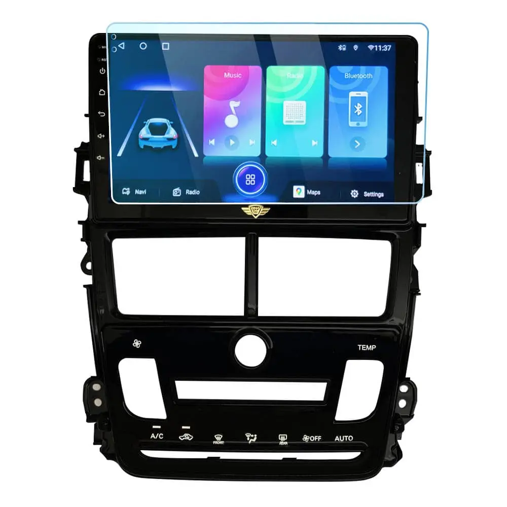 Ateen 9" inch Nano Tempered Glass /Touch Screen Navigation Car Transparent Display /Screen Protector Display Monitor Glass for Toyota Yaris Double DIN Car Android Music System
