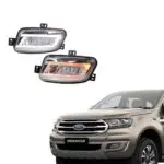 Ford Endeavour  Function LED DRL Day Time Running Lights with Fog Lamps | Matrix Type Turn Indicator Signal