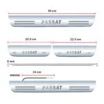 Car Door Foot Step Led Sill Plate Compatible for Volkswagen Passat  (Set of 4 pcs, Blue) - Image 2