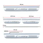 Car Door Foot Step Led Sill Plate Compatible for Toyota Camry  (Set of 4 pcs, Blue) - Image 3