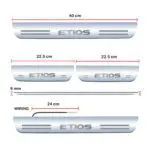 Car Door Foot Step Led Sill Plate Compatible for Toyota Platinum Etios  (Set of 4 pcs, Blue) - Image 3