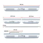 Car Door Foot Step Led Sill Plate Compatible for Volkswagen Jetta (Set of 4 pcs, Blue) - Image 2