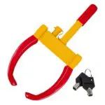 Anti Theft Security Car Wheel Lock Clamp Anti-Theft Towing Parking Boot Tire Claw Adjustable with Two Keys, RED & Yellow