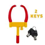 Anti Theft Security Car Wheel Lock Clamp Anti-Theft Towing Parking Boot Tire Claw Adjustable with Two Keys, RED & Yellow - Image 2